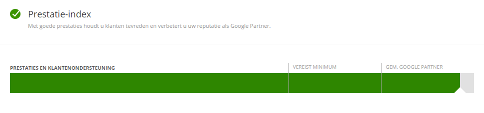 Google Prestatie Index van Jobsonline